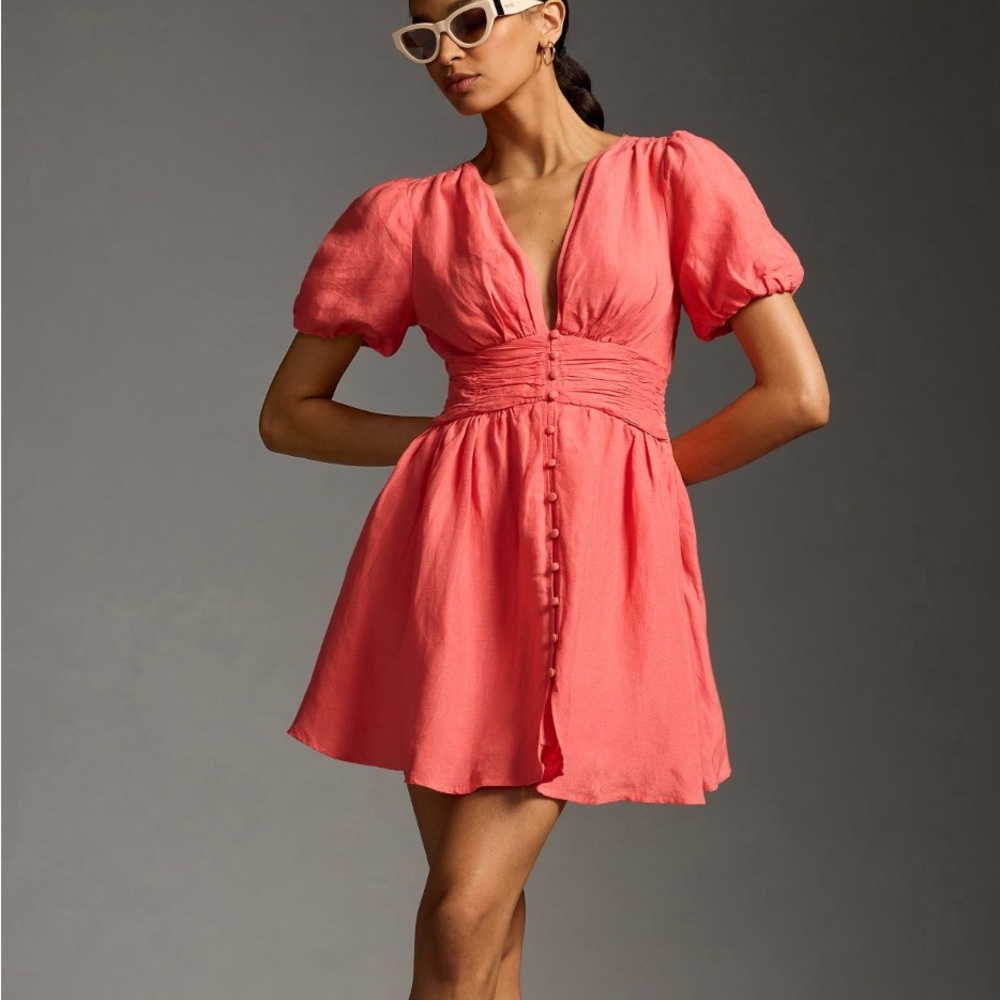 Anthropologie The Katerina Button-Front Mini Dress